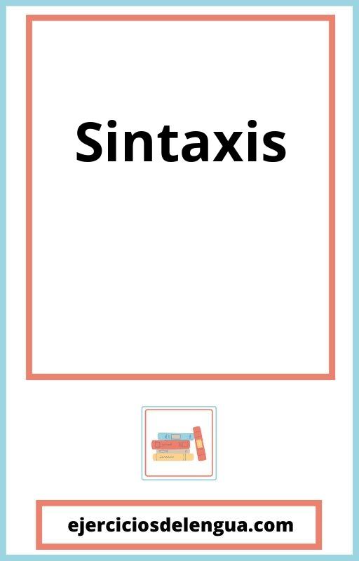 Apuntes Sintaxis Bachillerato PDF