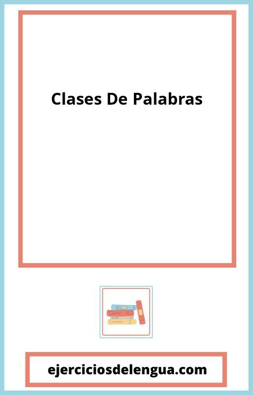 Clases De Palabras Ejercicios PDF