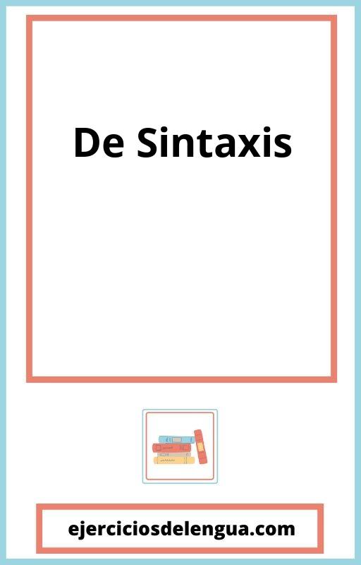 Ejercicios Resueltos De Sintaxis