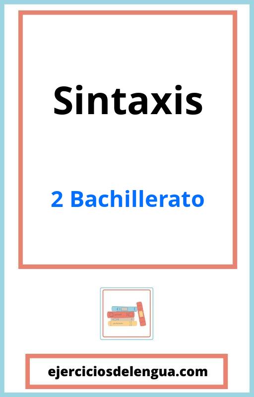 Sintaxis 2 Bachillerato Ejercicios Resueltos PDF